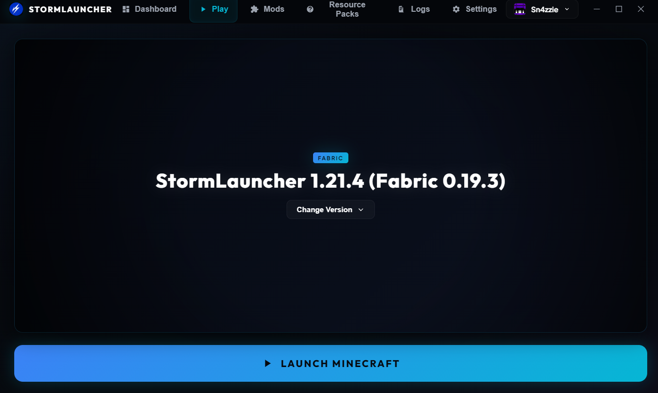 StormLauncher UI
